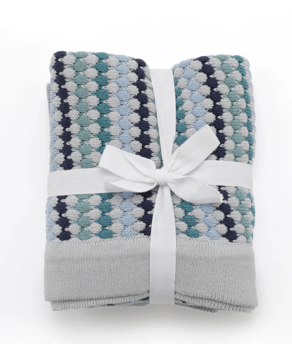 Confetti Stripe Premium Cotton Baby Blanket - Pink, Carnival & Blue