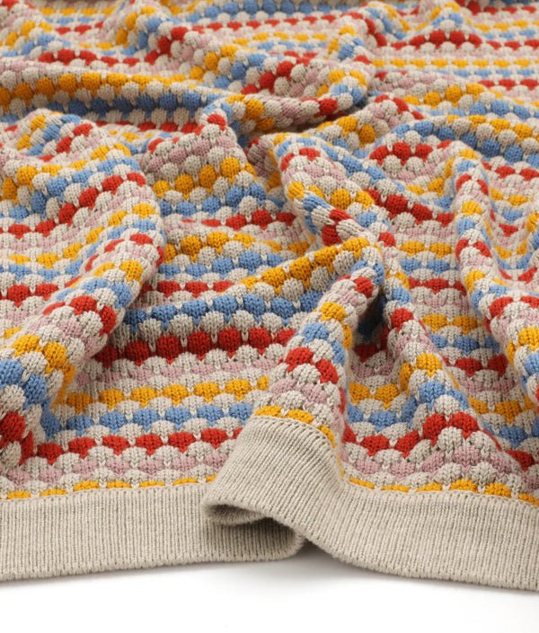Confetti Stripe Premium Cotton Baby Blanket - Pink, Carnival & Blue