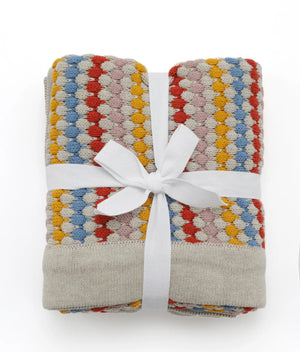 Confetti Stripe Premium Cotton Baby Blanket - Pink, Carnival & Blue
