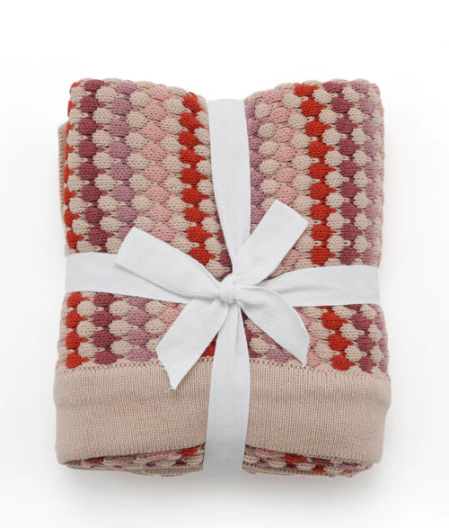 Confetti Stripe Premium Cotton Baby Blanket - Pink, Carnival & Blue
