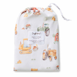 Diggers & Tractors Organic Cotton Fitted Cot Sheet