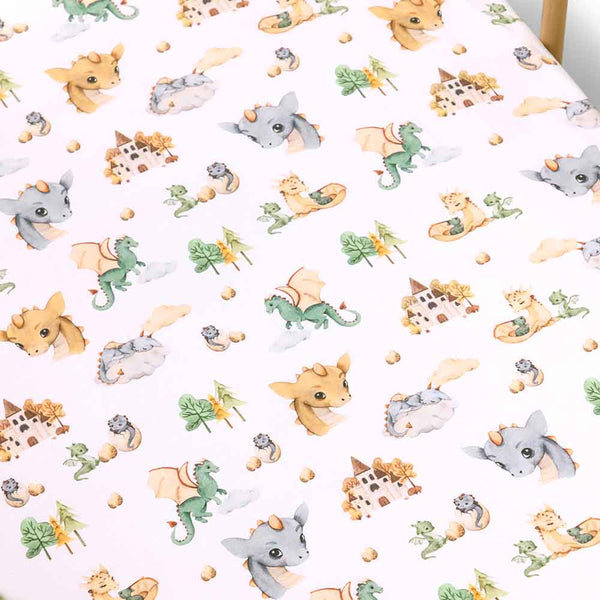 Dragons Organic Cotton Snuggle Hunny Fitted Cot Sheet