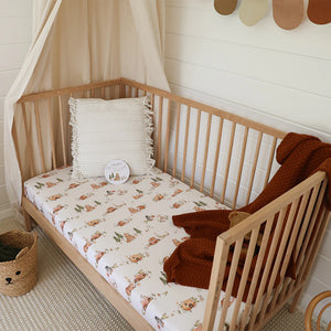 Bears Organic Cotton Snuggle Hunny Nursery Fitted Cot Sheet