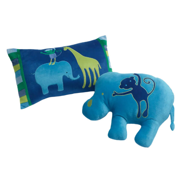 Animal Patch Cotton Blend Blue Multi Quilt Cover Set