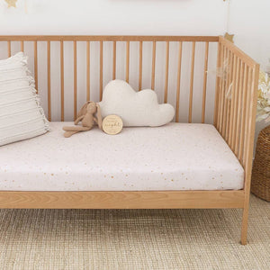 Snuggle Hunny Stardust Organic Cotton Twinkle Stars Fitted Cot Sheet