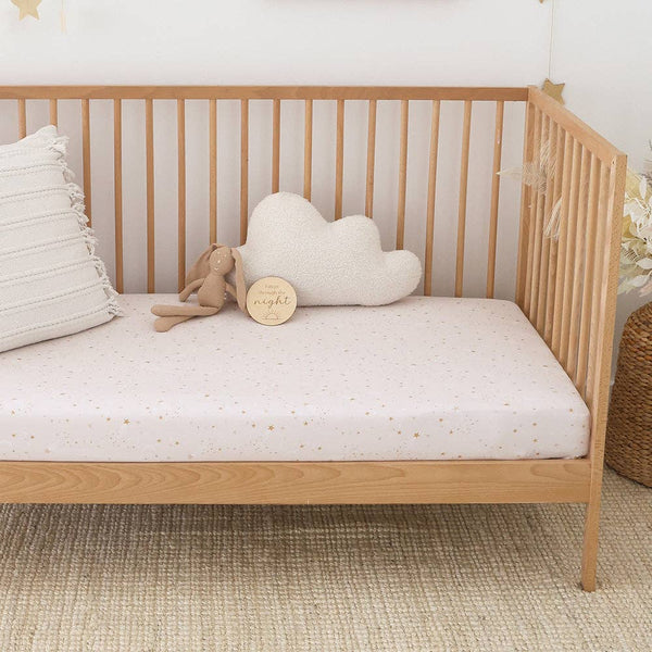 Snuggle Hunny Stardust Organic Cotton Twinkle Stars Fitted Cot Sheet
