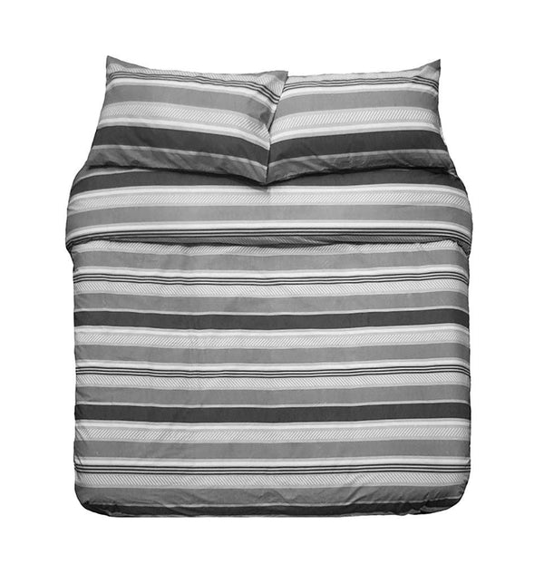 Indiana Polycotton Quilt Cover Set - Grey Multi
