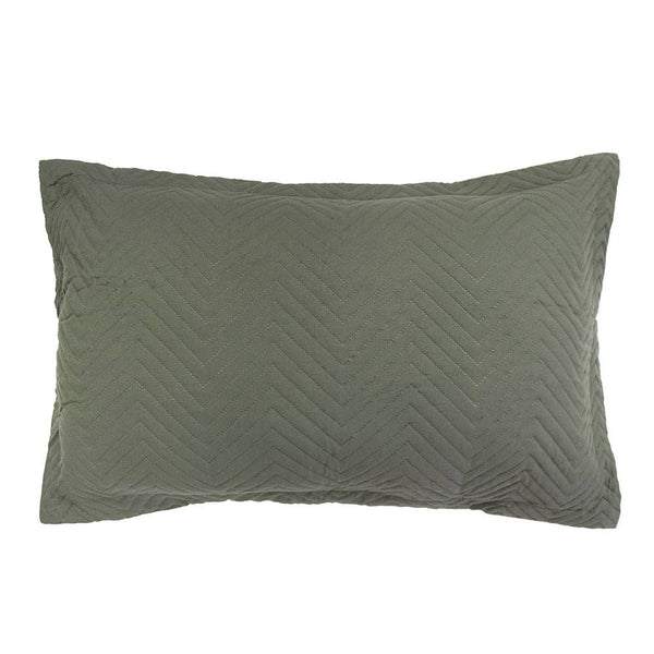 Herringbone Embossed Coverlet Set - Moss Bed Cover