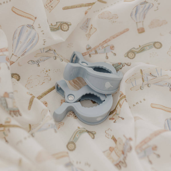 Vintage Transport Muslin Baby Wrap & Pram Clip Set