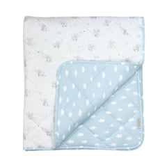 Reversible Quilted Cot Comforter - Elephant Playtime Living Textiles