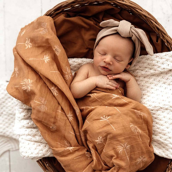 Snuggle Hunny Bronze Palm Organic Muslin Baby Wrap