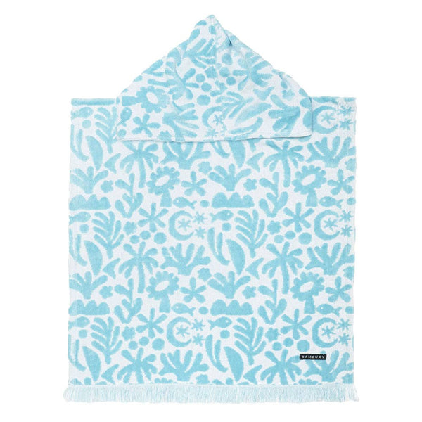HiLo Kids Poncho Holiday Hooded Beach Towel- Sky