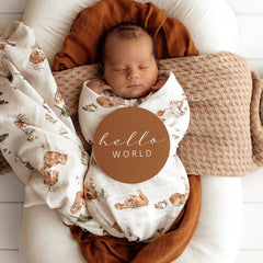 Snuggle Hunny Bears Organic Newborn Baby Muslin Wrap