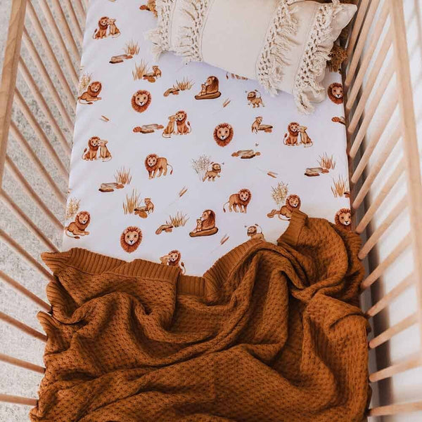 Snuggle Hunny Lion Fitted Cot Sheet