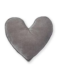 Small Grey Velvet Heart Shaped Cushion