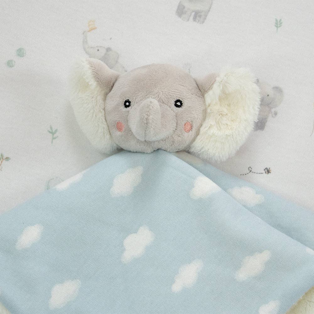 Security Blanket - Elephant Playtime Baby Soother Comforter.