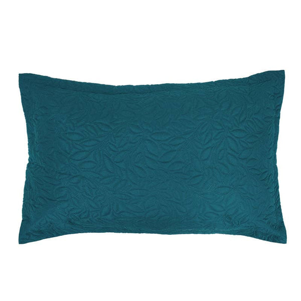Botanica Leaf Pattern Teal Coverlet / Bed Cover Set