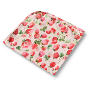 Snuggle Hunny Strawberry Organic Jersey Baby Wrap & Topknot Set