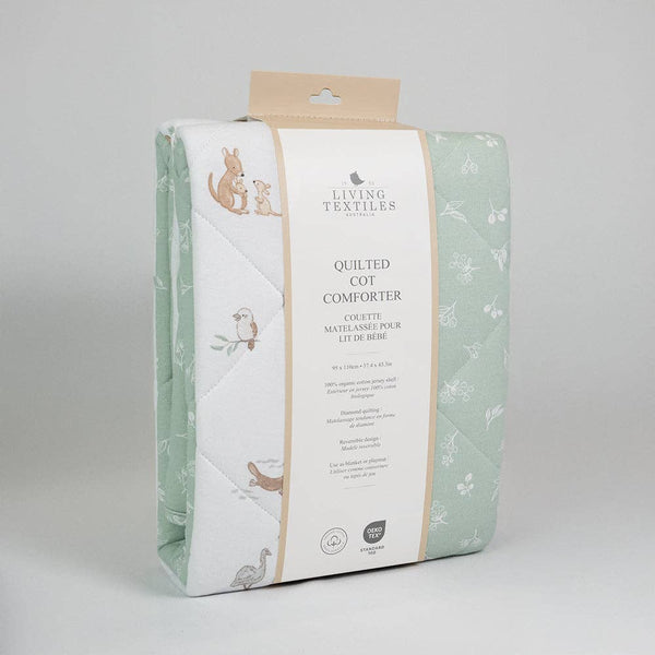 Reversible Quilted Cot Comforter - Australiana Baby Nursery