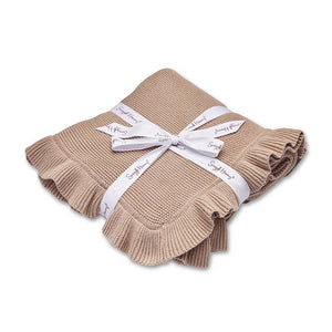 Snuggle Hunny Hazelnut Ruffle Knit Organic Cotton Baby Blanket