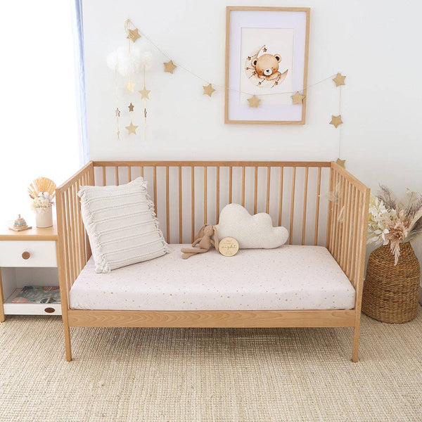 Snuggle Hunny Stardust Organic Cotton Twinkle Stars Fitted Cot Sheet