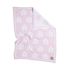 Chenille Baby Blanket - Purple Flowers