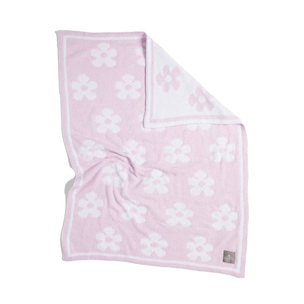 Chenille Baby Blanket - Purple Flowers