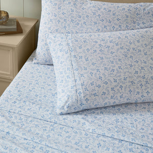 Laura Ashley Campion Seaspray Blue Cotton Percale Sheet Set