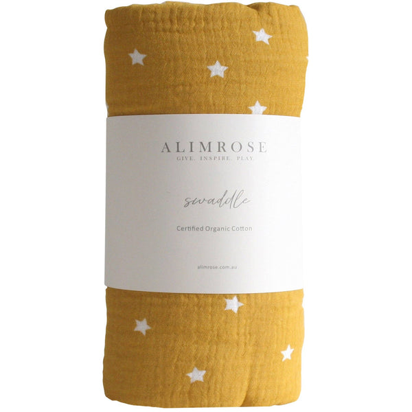 Muslin Swaddle Starry Night Baby Wrap - Butterscotch