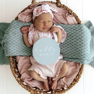 Tea Party & Sage Reversible Snuggle Hunny Baby Milestone Cards