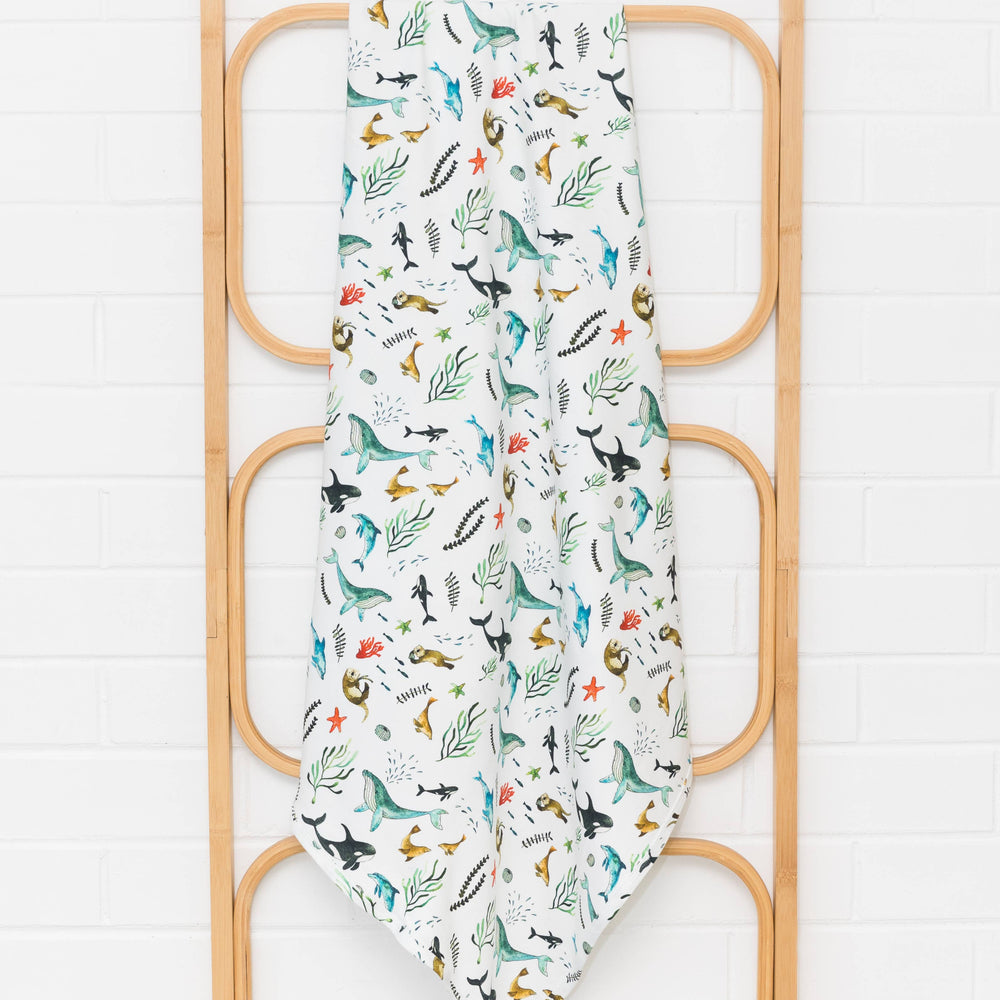 Under the Sea Organic Cotton Newborn Baby Swaddle Wrap