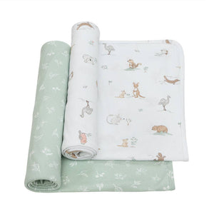 2 Pack Organic Swaddle Wraps - Australiana