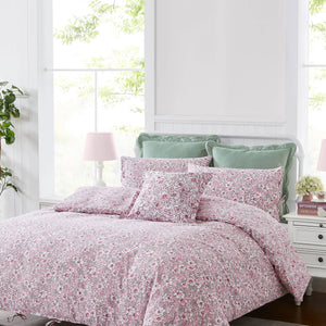 Laura Ashley Libby Pink 100 % Cotton Floral Quilt Cover Set
