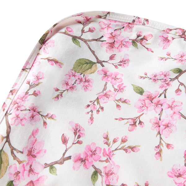 Snuggle Hunny Cherry Blossom Organic Jersey Newborn Baby Wrap & Topknot Gift Set