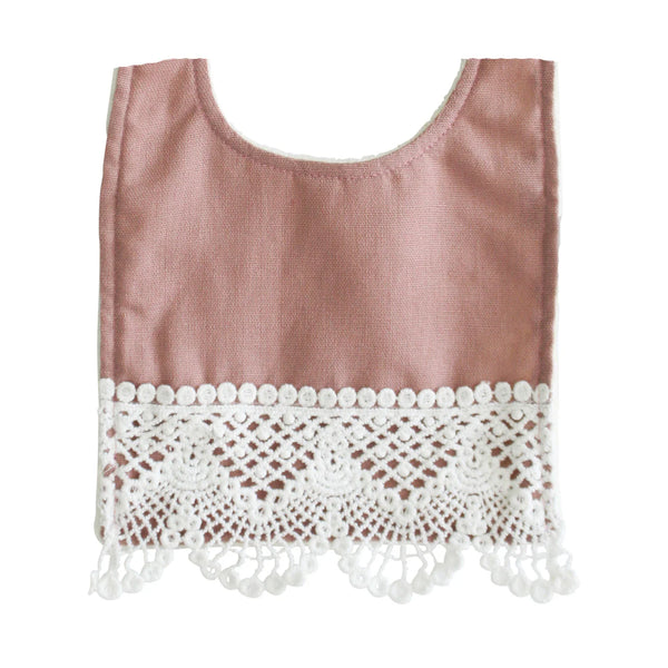 Alimrose Erin Rose Baby Bib with pretty Lace Trim