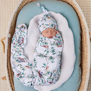 Eucalypt Koala Newborn Organic Wrap & Beanie Baby Gift Set