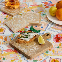 Azure Coast Set of 4 Coasters Mediterranean Dining Collection