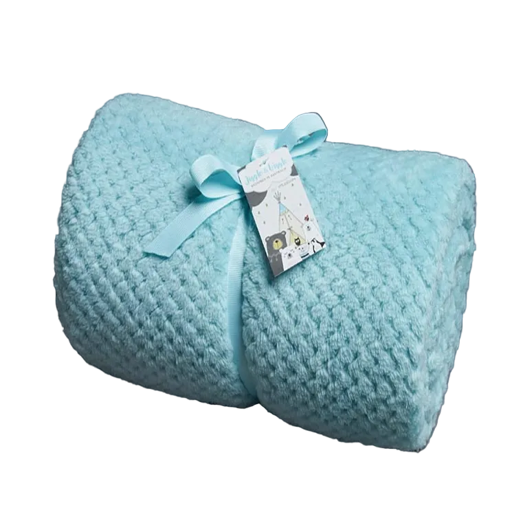 Baby Boys Girls Aqua Popcorn Fleece soft Snuggle Blanket