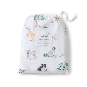 Dog Park Organic Cotton Snuggle Hunny Fitted Cot Sheet