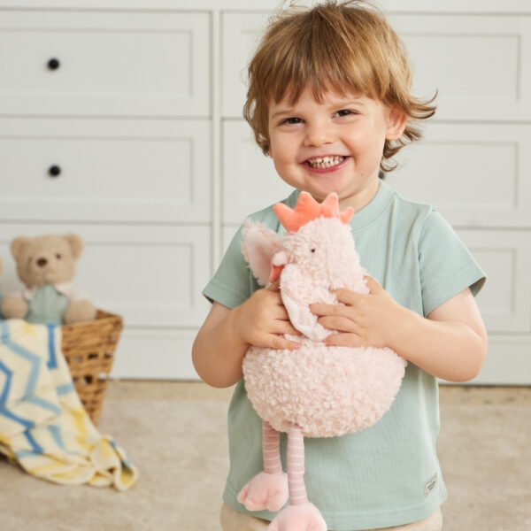 Jiggle & Giggle Coral Pink Josie Chicken 35cm Children's Plush Toy