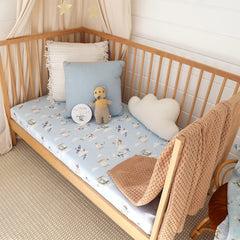 Snuggle Hunny Taking Flight Organic Cotton Fitted Cot Sheet