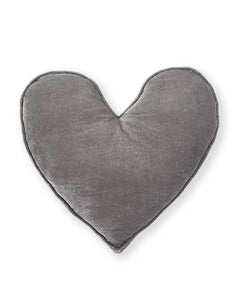 Large Grey Velvet Heart Cushion