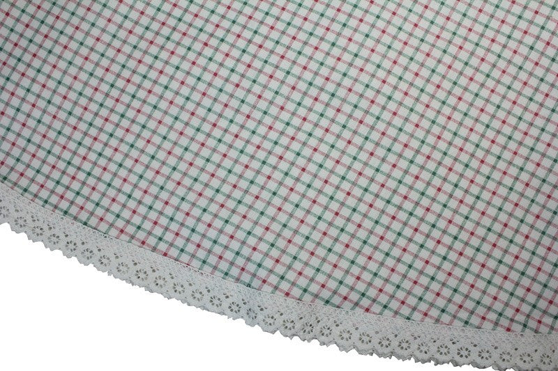 Cottage Check Lace Trim Table Cloth Sale