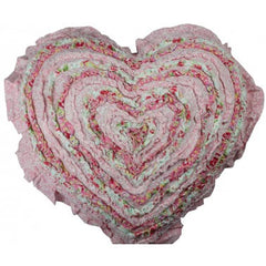 Shabby Chic Millie Frill Heart Cushion