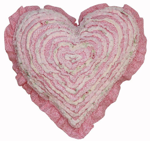 Mia Pink Ruffle Love Heart Decorator Cushion