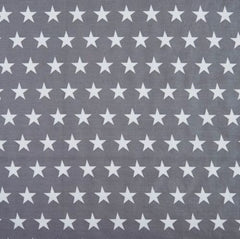 Grey & White Stars Cotton Fitted Cot Sheet