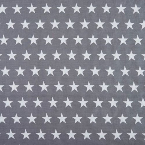 Grey & White Stars Cotton Fitted Cot Sheet