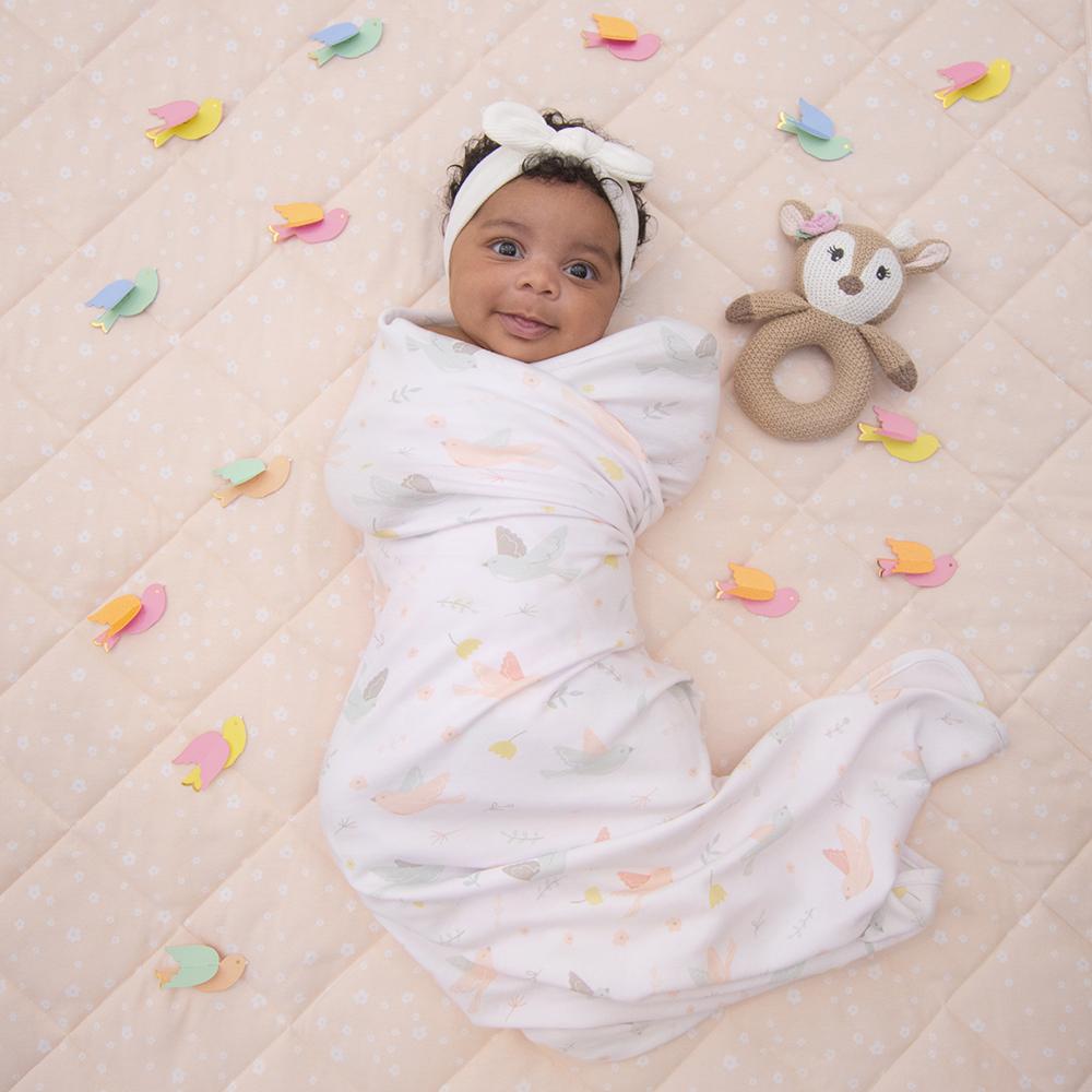 Ava Fawn 2 Piece Jersey Cotton Swaddle & Rattle Gift Set
