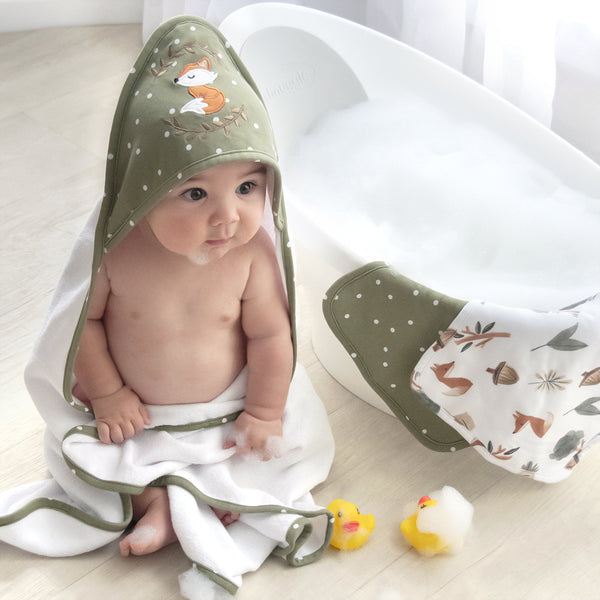 Forest Retreat Hooded Baby Bath Towel