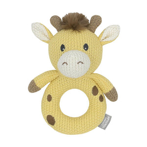 Noah the Giraffe Knitted Grab Rattle Newborn Baby Shower Gift Idea